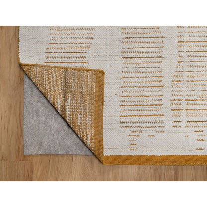 9'X12'1" Ivory Flat Weave With Pile Rug Natural Wool Hand Woven Oriental