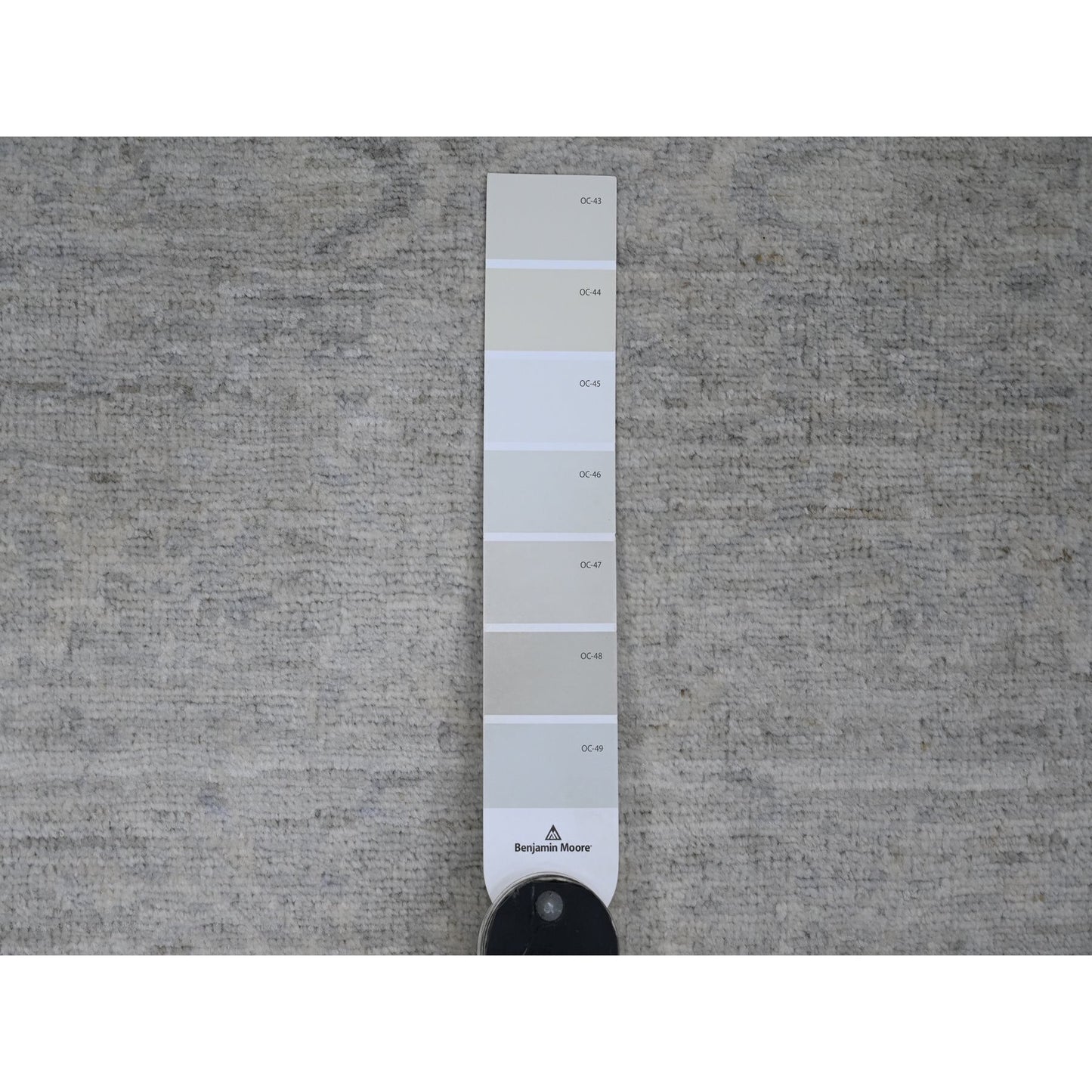 2'7"X23'8" Misty Gray Peshawar Heris Design Wool Hand Knotted Runner Rug