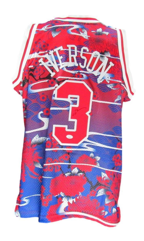 181845 Allen Iverson HOF Autographed Lunar Mitchell & Ness Jersey 76ers JSA