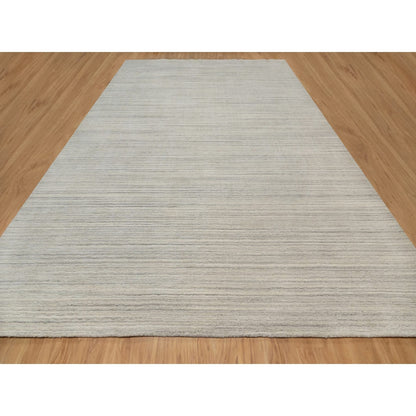 12'X14'9" Beige Plain Modern Design Hand Loomed Undyed Wool Oversized Rug