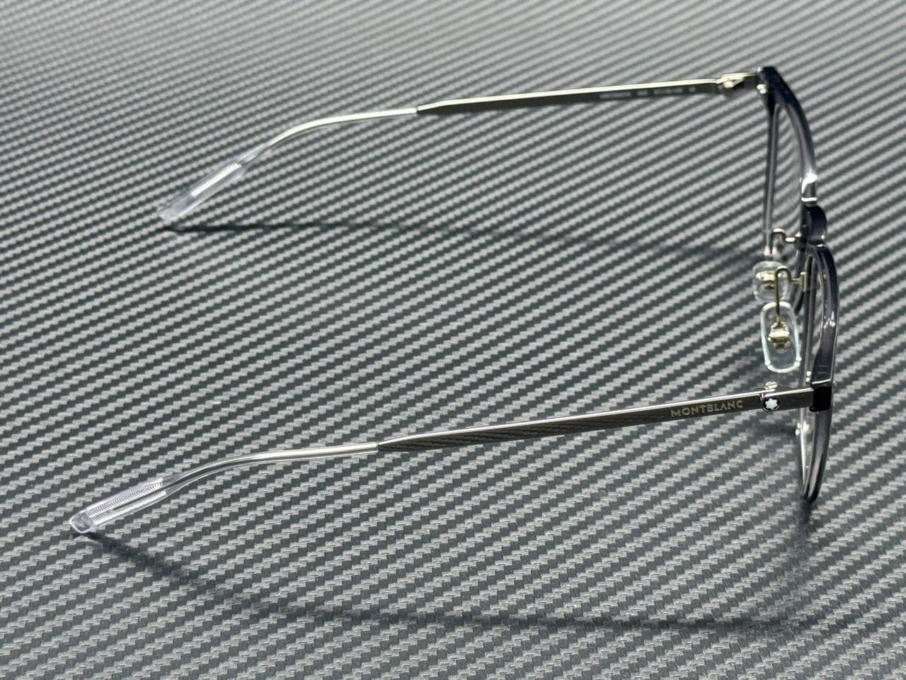 MONT BLANC MB0395ON 004 Grey Silver 51 mm Medium Eyeglasses