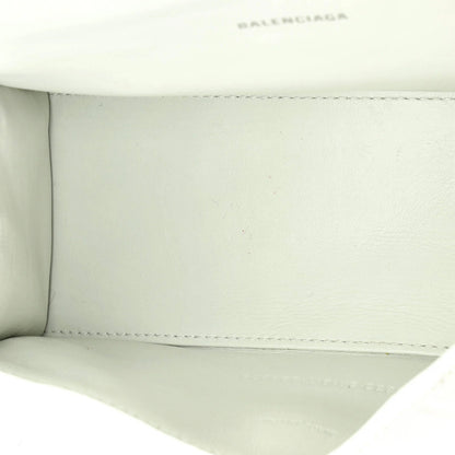 Balenciaga Hourglass Top Handle Bag Crocodile Embossed Leather Xs