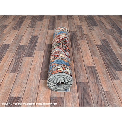 2'8"X10'1" Misty Gray Bijar Garus Design Soft Wool Hand Knotted Runner Rug