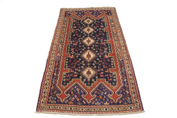Vintage Geometric Design Oriental Rug Farmho