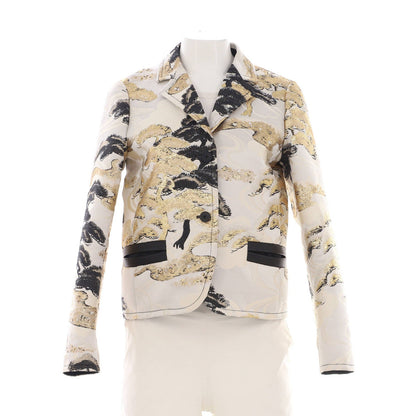 Louis Vuitton Women'S Tree Motif Single Breasted Blazer Polyester And Silk Blend