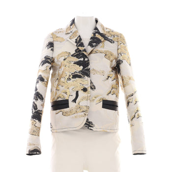 Louis Vuitton Women'S Tree Motif Single Breasted Blazer Polyester And Silk Blend