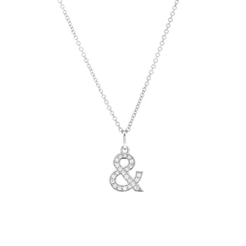 Tiffany & Co. Ampersand Pendant Necklace 18K White Gold With Diamonds