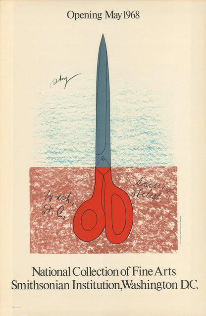 Claes Oldenburg Scissors As Monument " Lithograph Pop Art Red Brow