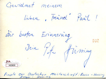 Peter Hussing Autographed Postcard (Jsa)