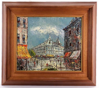 Hopman (Netherlands) Original Oil Painting "Paris Street" Signed Dutch Artist