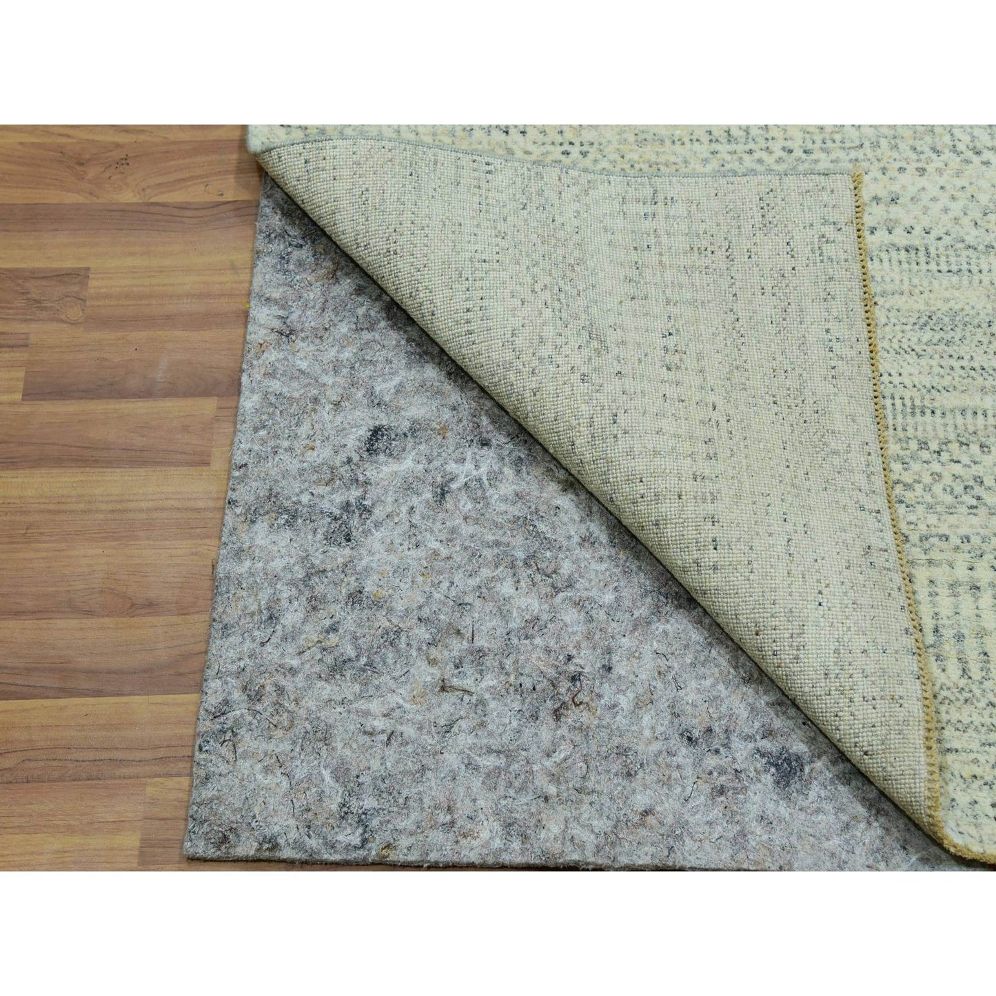 2'6"X29'9" Aesthetic White Wool Modern Grass Hand Knotted Xl Runner Rug