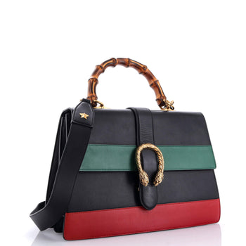 Gucci Dionysus Bamboo Top Handle Bag Colorblock Leather Large