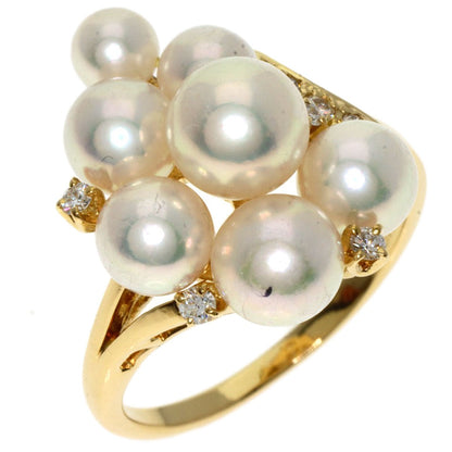 Gold MIKIMOTO Pearl Diamond Ring K18 Yellow