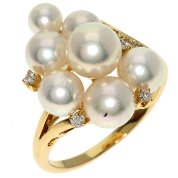 Gold MIKIMOTO Pearl Diamond Ring K18 Yellow