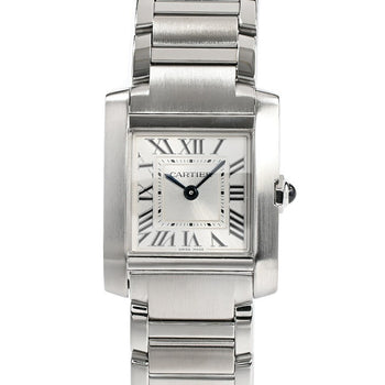 Cartier Tank Francaise Sm Wsta0065 Silver Ladies Used Watch #61523