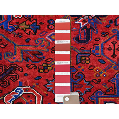 10'X12'9" Goji Berry Red 100% Wool Tribal Weaving Vintage Oriental Rug
