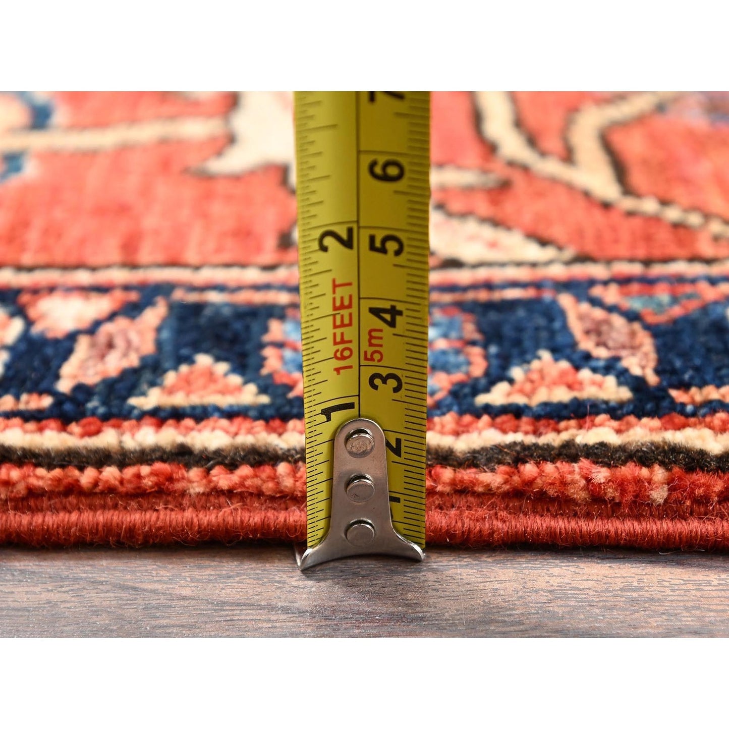 3'X5'2" Red Northwest Zoroastrian Flower Design Pure Wool Hand Knotted Rug