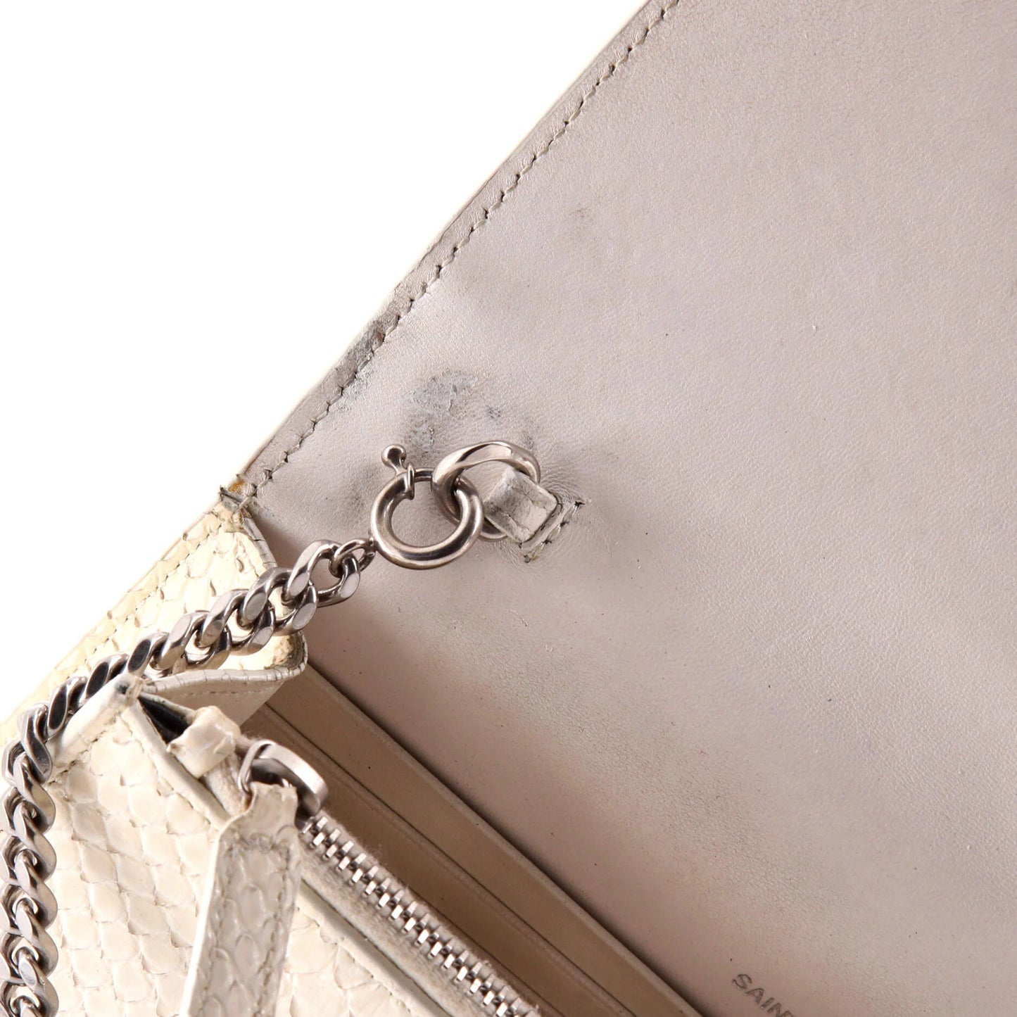 Saint Laurent Classic Monogram Tassel Crossbody Bag Python Embossed Leather