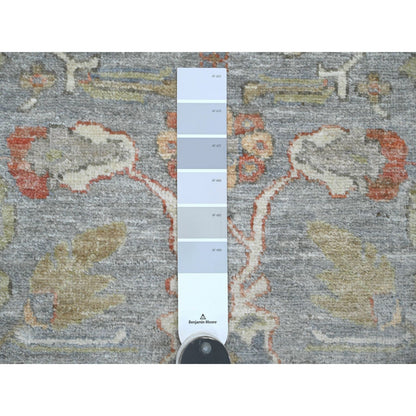 2'8"X15'6" Misty Gray Karjihooz Design Hand Knotted Wool Xl Runner Rug