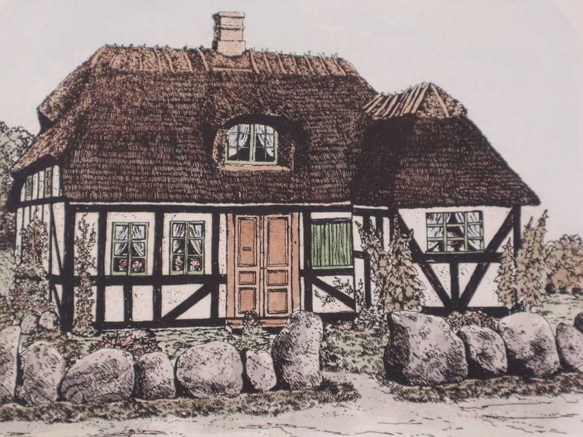 Laura Braun Original Limited Edition Print "My Country Home" Signed German Art