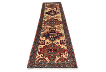 Vintage Tribal Geometric Runner Rug Wool Oriental
