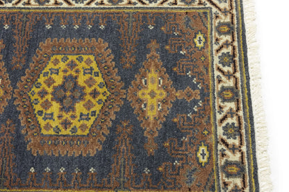 Indo-Viss Oriental Runner Rug Tribal Geometric