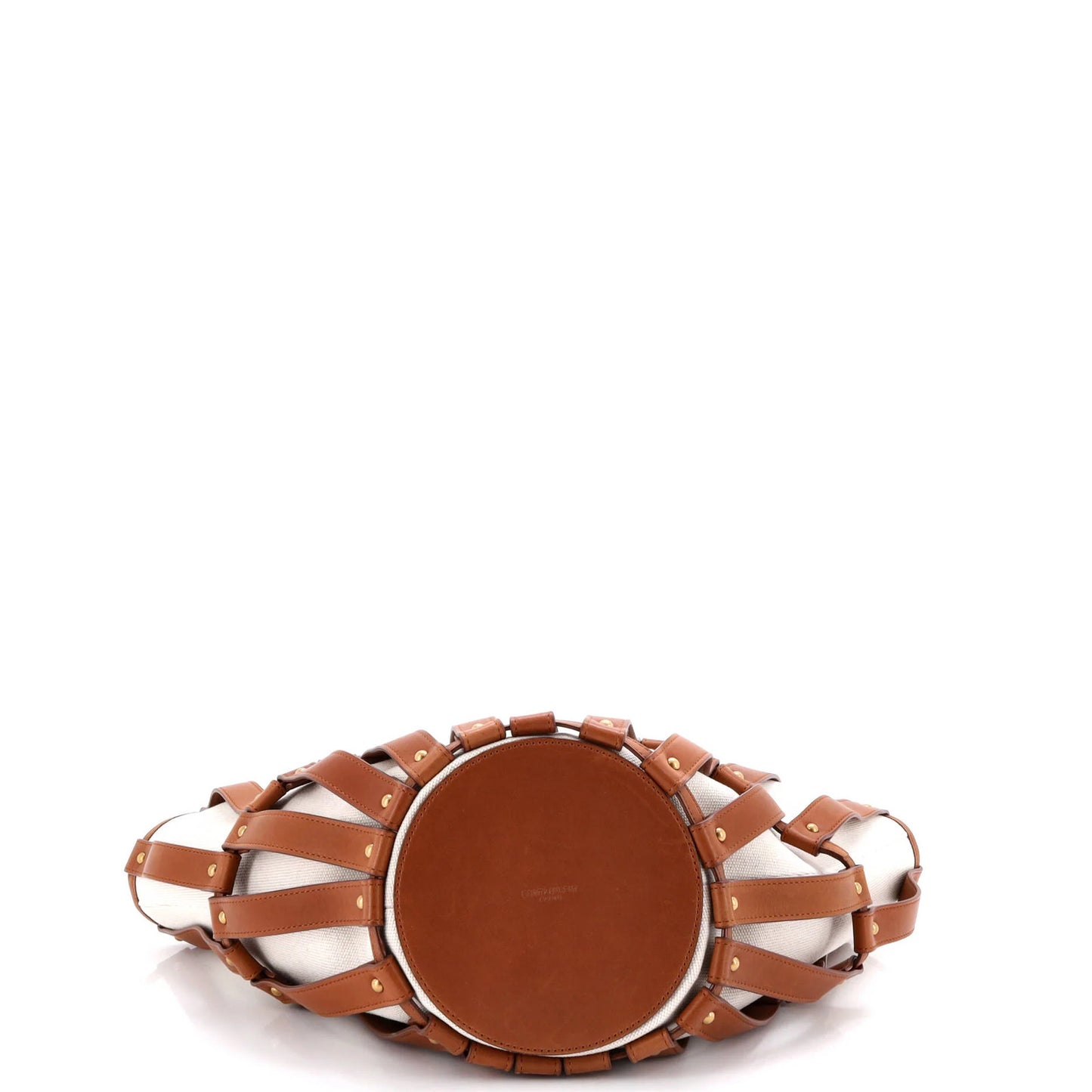 Saint Laurent Beatrix Panier Cut Out Tote Canvas With Leather