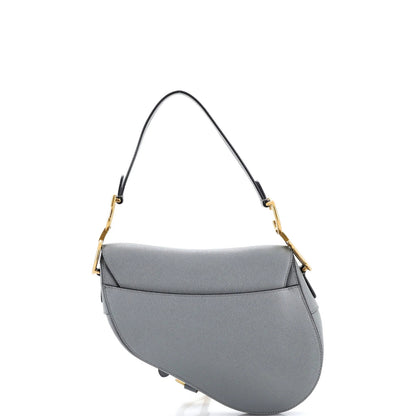 Christian Dior Saddle Handbag Leather Medium