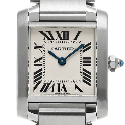 Cartier Tank Francaise Sm W51008Q3 Silver Ladies Used Watch #644523
