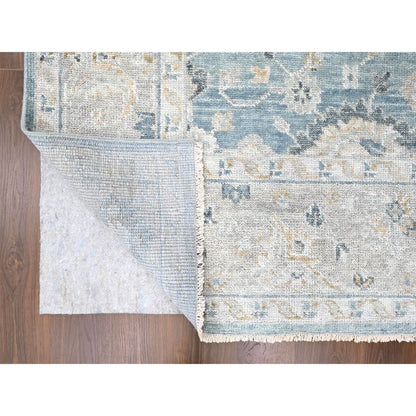9'X12' Gray Oushak Design Supple Collection Hand Knotted Soft Wool Rug