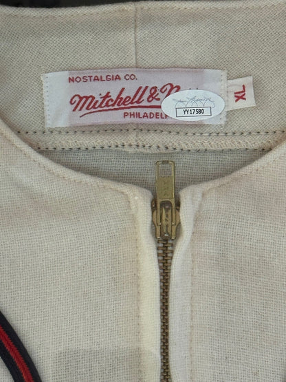 Hank Aaron Autographed Milwaukee Braves Mitchell & Ness Framed Jersey (Jsa)