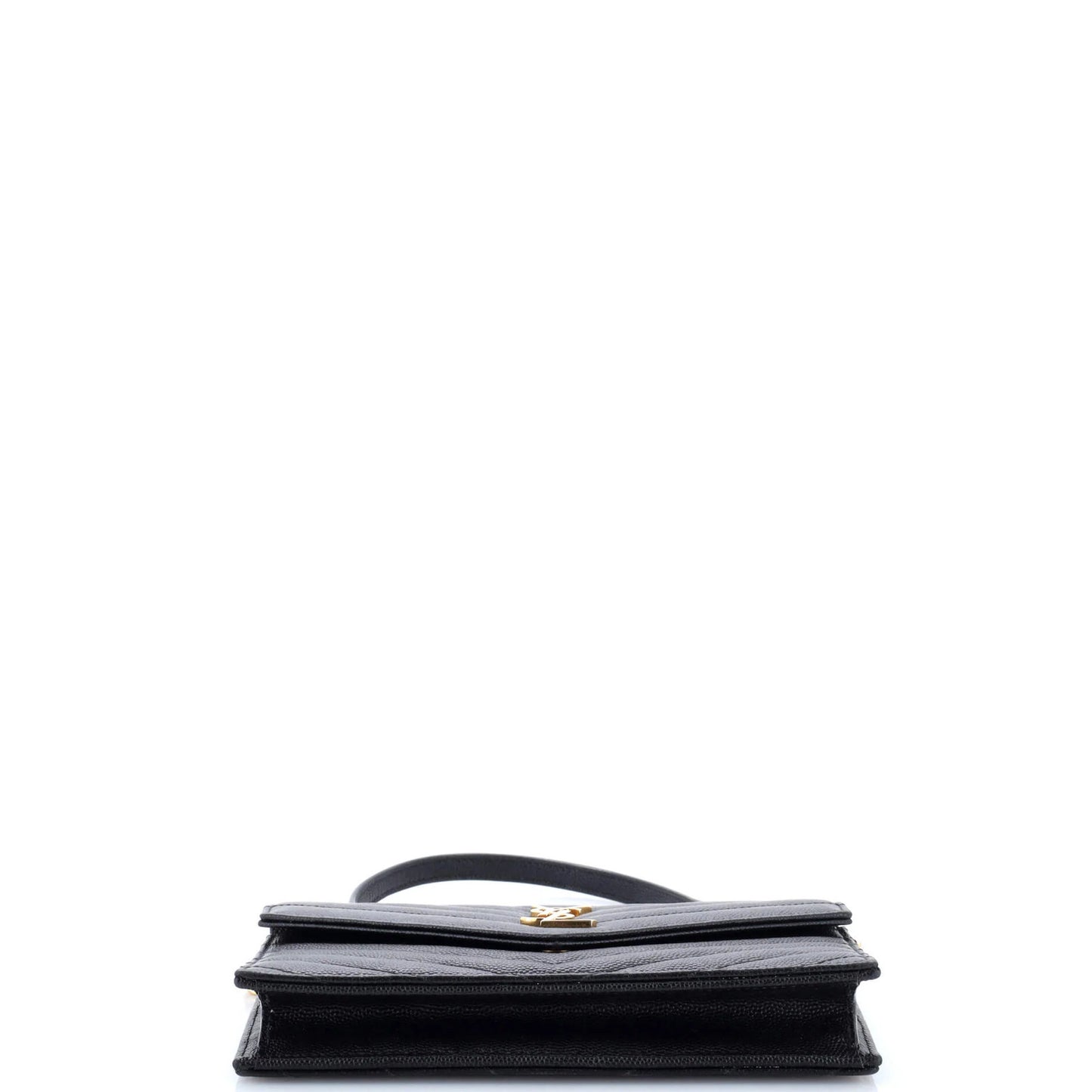 Saint Laurent Classic Monogram Wallet On Chain Matelasse Chevron Leather Small