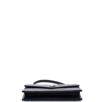 Saint Laurent Classic Monogram Wallet On Chain Matelasse Chevron Leather Small