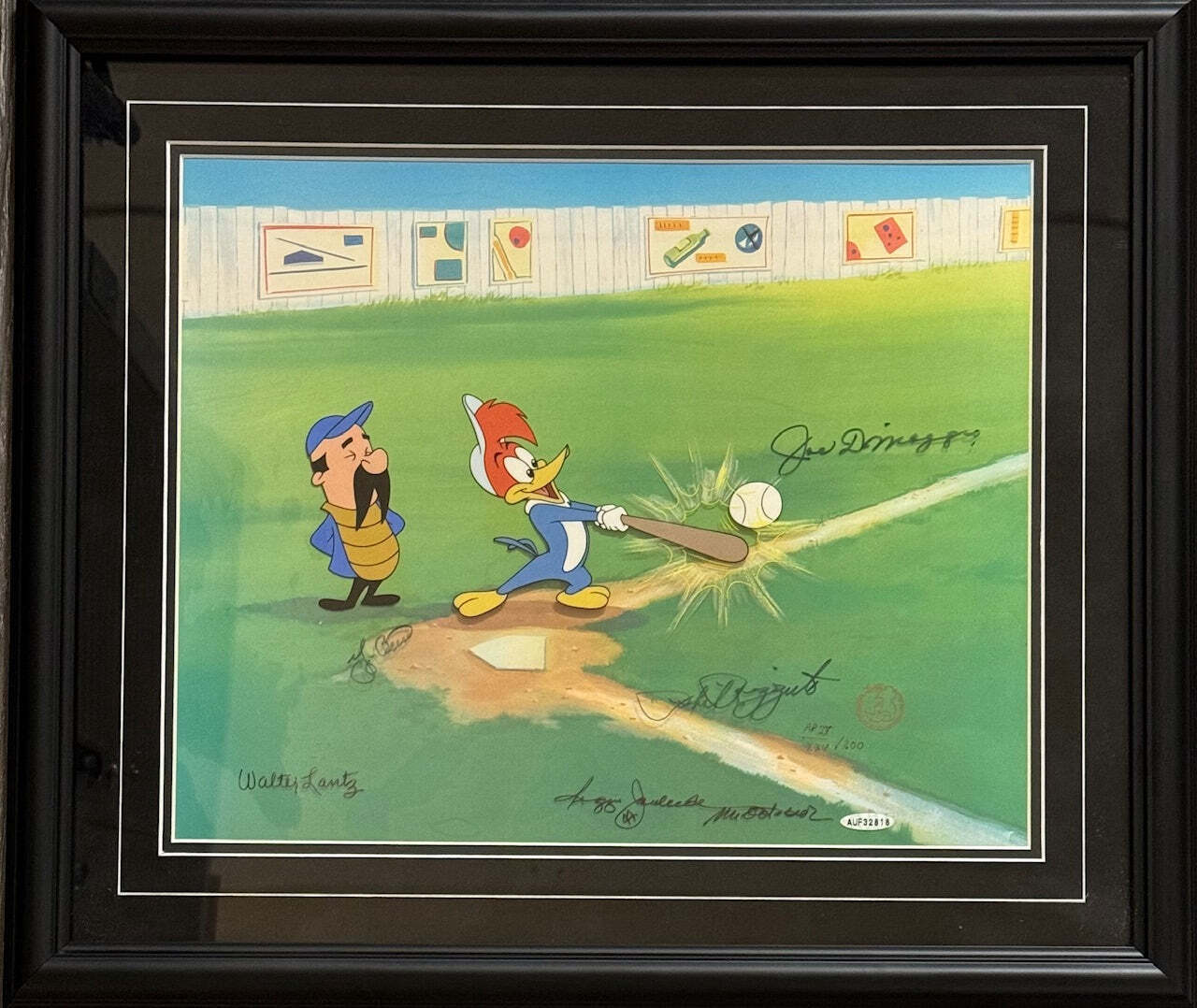 Reggie Jackson Signed "Woody Gets A Hit" Special Edition Cel Apiv / Xxv Upper De
