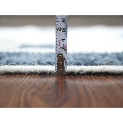 2'6"X10'4" White Geometric Moroccan Weave Hand Knotted Wool Runner Rug
