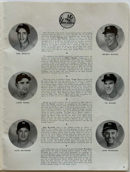 1952 Vintage World Series Program Ny Yankees Vs Brooklyn Dodgers