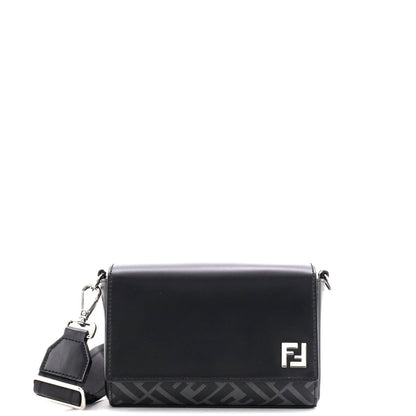 Fendi Ff Squared Compact Bag Zucca Coated Canvas And Leather