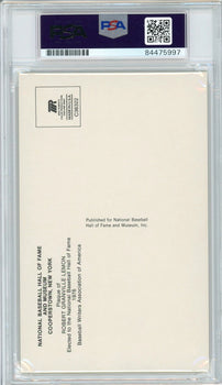 Bob Lemon Autographed Hall Of Fame Plaque Card (Psa)