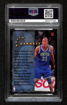 Kevin Garnett Hof Signed/Auto On Card 1995-96 Fleer Rc Card #335 Psa/Dna 198734