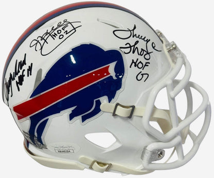 Jim Kelly Thurman Thomas Andre Reed Signed Buffalo Bills Mini Helmet (Jsa)