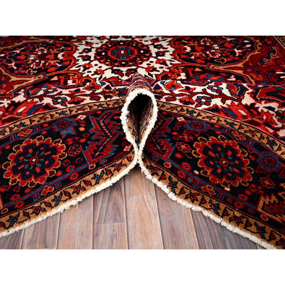 7'10"X10'8" Red Natural Wool Hand Knotted Zoroastrian Antique Heris Rug