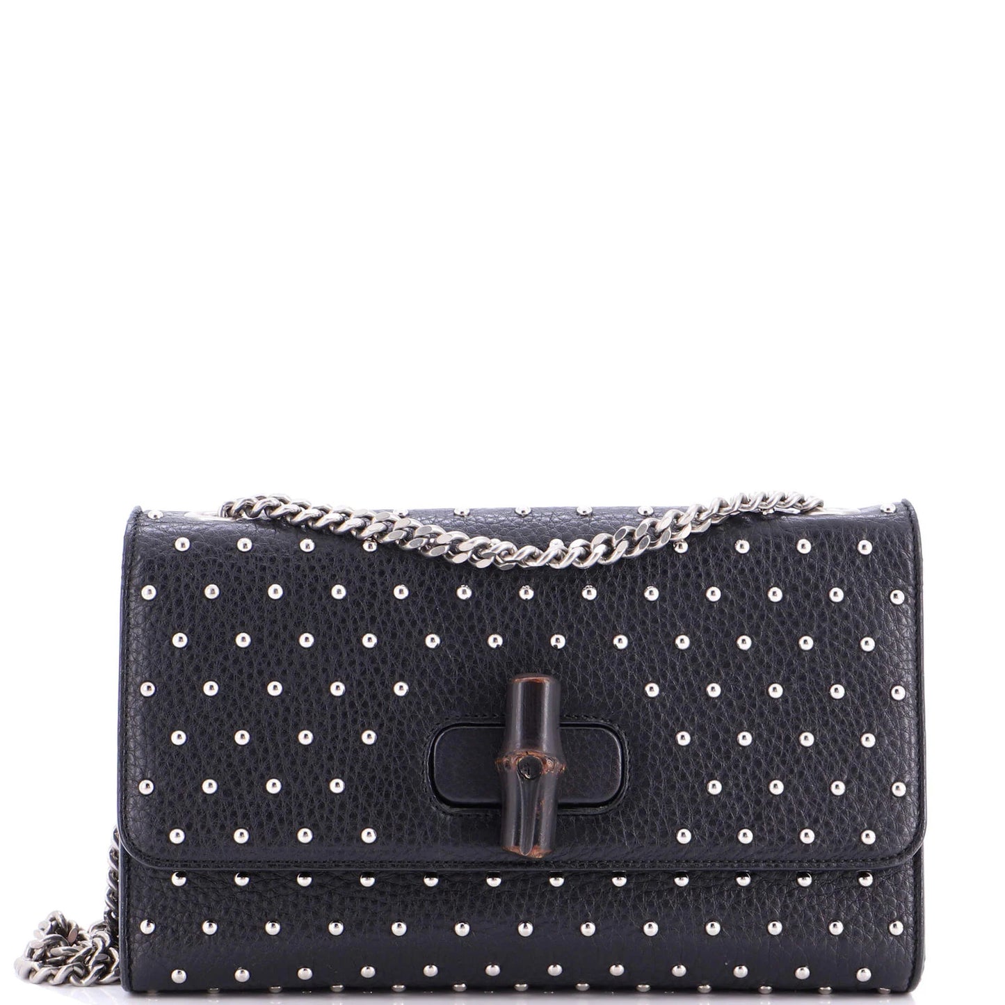 Gucci Miss Bamboo Shoulder Bag Studded Leather Medium