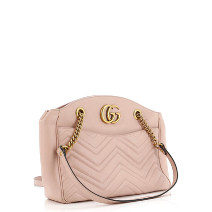 Gucci Gg Marmont Chain Tote Matelasse Leather Medium