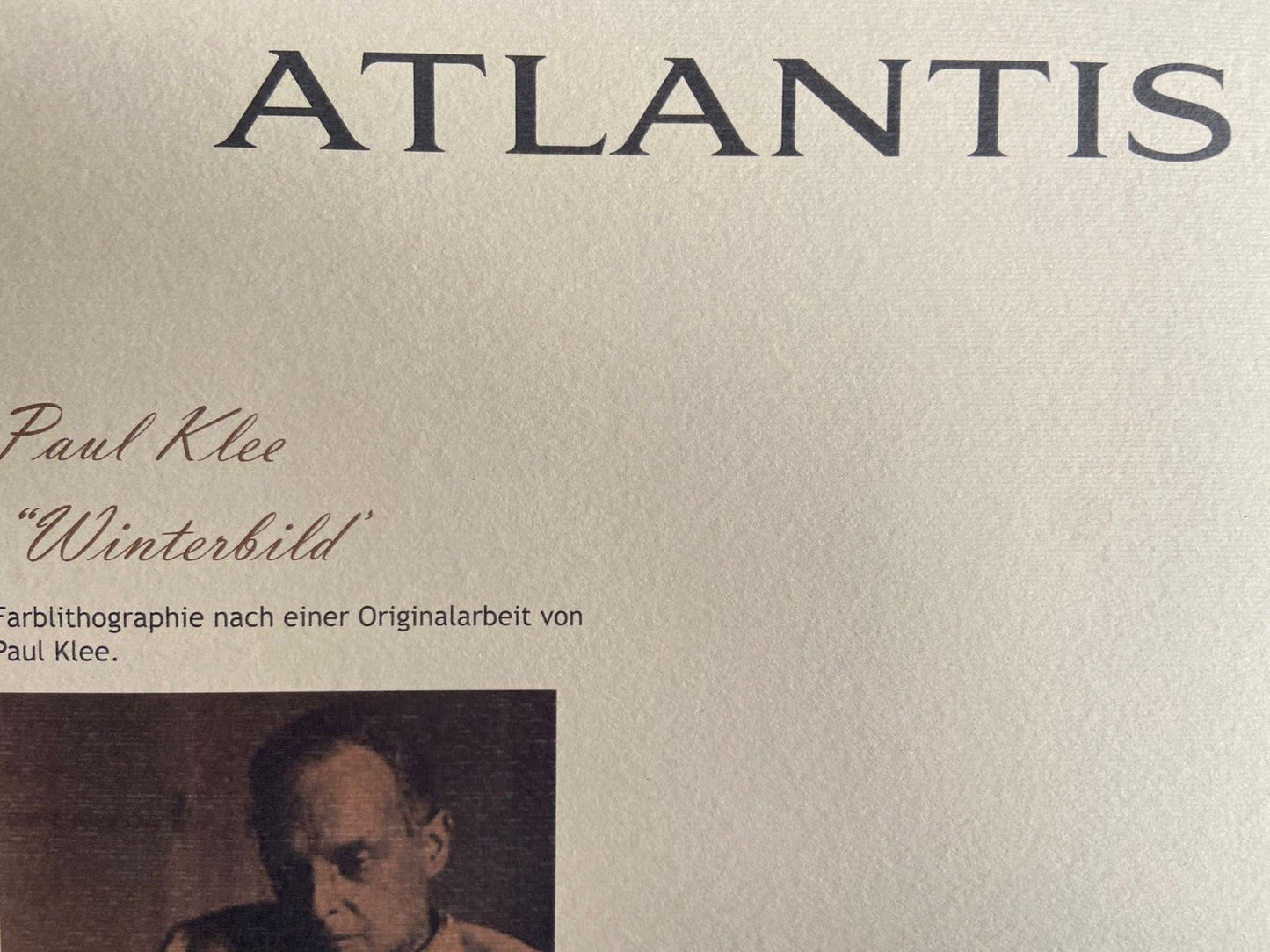 Paul Klee Lithograph Coa Signed Numbered By Piet