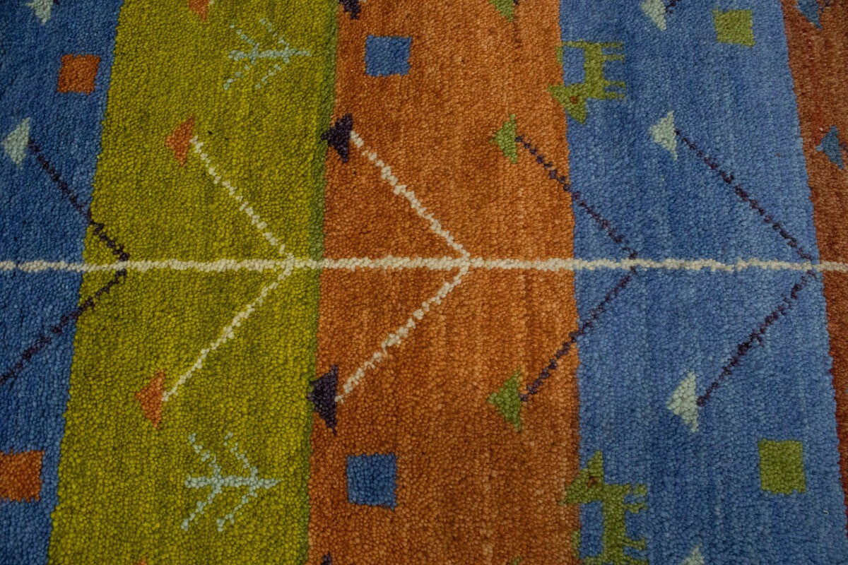 Modern Multicolored Pictorial Tribal Gabbeh Rug