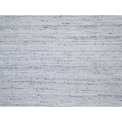 10'X13'10" Gray Modern Striae Design Tone On Tone Wool Hand Loomed Rug