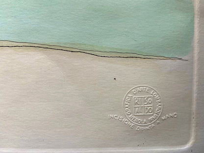 Aldo Riso 'Boats On The Shore' Stunning Hand-Painted 35X100 Authenticated-Signed