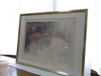 Edwin Salomon Signed Lithograph Two Deer Limited Edition Abstract Animal Art