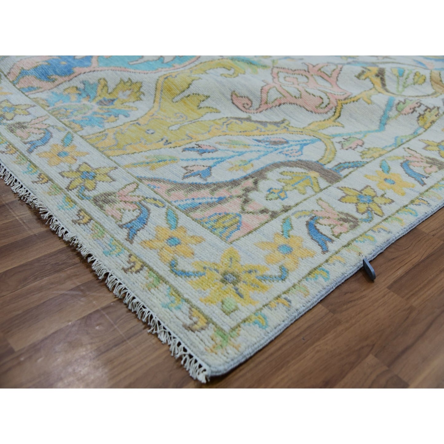 10'4"X14' Snow Ivory Bidjar Garhus Design Hand Knotted Natural Wool Rug