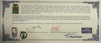 Bill Russell Autographed 4 X 3 1X2 Boston Garden Floor Piece